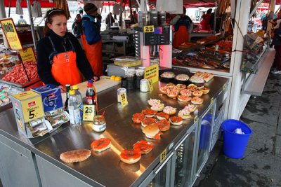 Seafood on bread