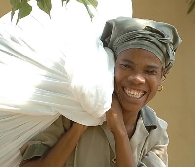 GATHERING THE DAILY LAUNDRY...WITH A SMILE