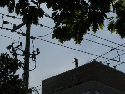 man on the roof