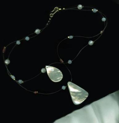 silver mother of pearl with vintage beads