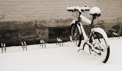 Bike with snow