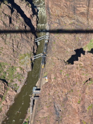 Famous suspended track, seen from the Royal Gorge Bridge, CO