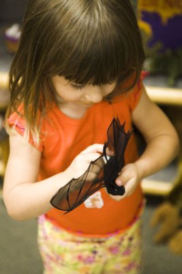 ...and a finger puppet bat to play with.