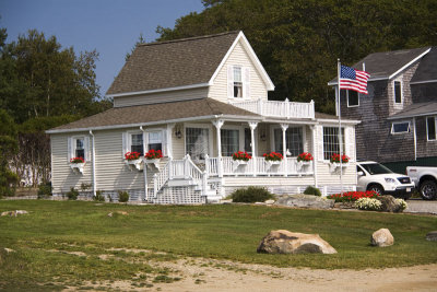 ...as cottages fly the red, white and blue for Labor Day.