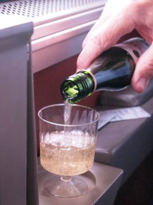 Then there's champagne on the train!