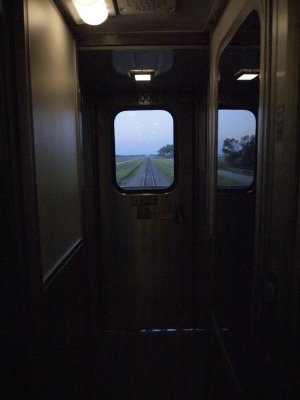 June 3 dawns and we are the last car on the train!