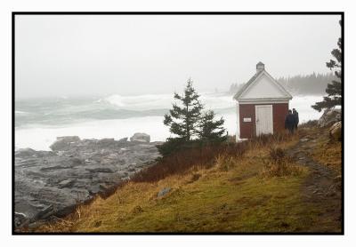 ...at high tide on  Pemaquid Point...