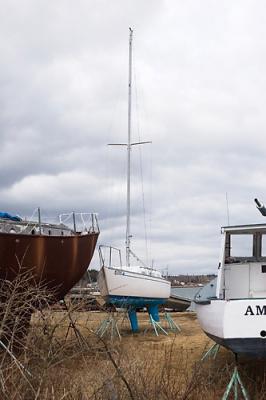 and boats put up for the winter look especially dank and dull this day!