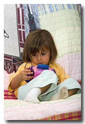 Well, almost always....playing with her electronic device, then...