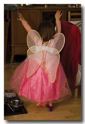 And Fairy Princesses must try out their wings flying around the kitchen!