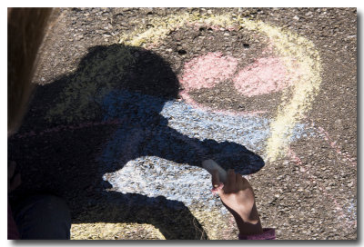 Boothbay Harbor closes streets so kids can draw with chalk on them.