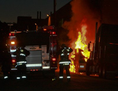 Fire fighters gear-up