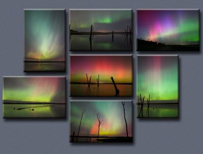 Images from the Nov.7, 2004 northern lights display - Saylorville Lake in central Iowa