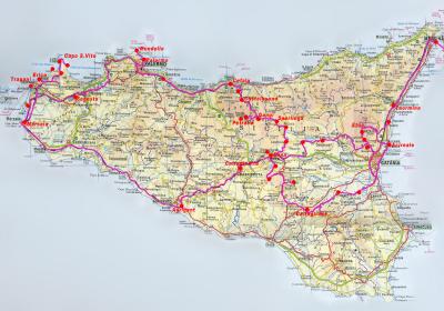 Sicily (Sizilien) - Route