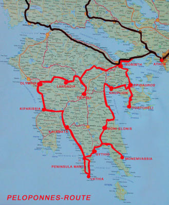 Peloponnese 2002-Route