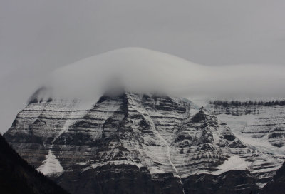 Mount Robson with white cap