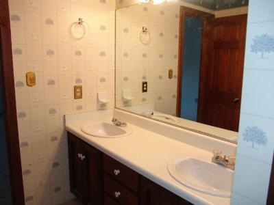 The two bedrooms upstairs have an adjoining bath.