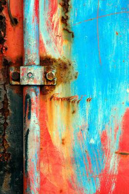A colored rusty door