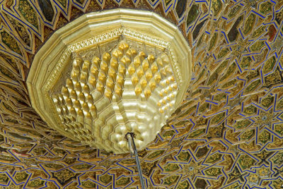 The lamp in the ceiling