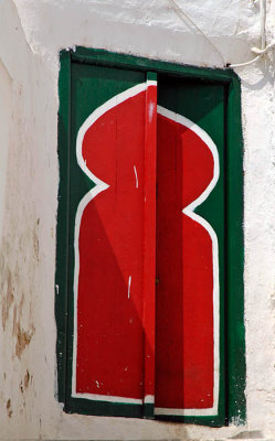 Red and green door
