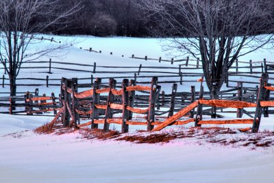 Knox Fence At Sundown