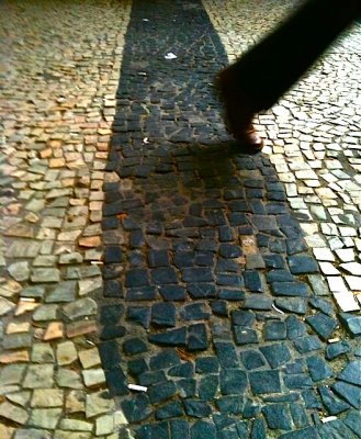 while strolling