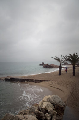 winterly beach in Cannes