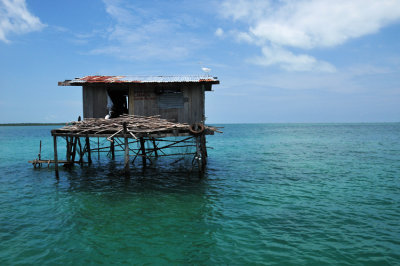 Deserted Bajau water houses