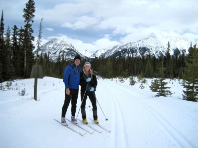 happy skiers