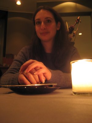 Francine at dinner at the Do & Co restaurant