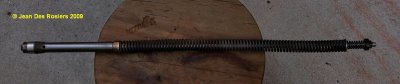 9907 Front fork mods (relocated damper tube hole, bronze damper tube caps, longer aluminum rods and helper spring)
