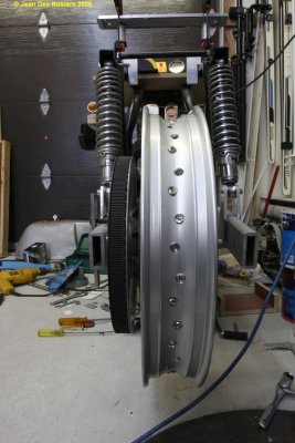 2254 Rear wheel and pulley in place