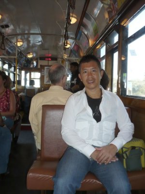 inside the city tram