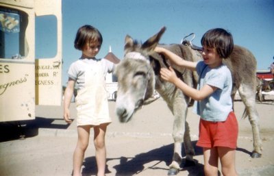 eSlide08 red Lorna and Elaine with donkey