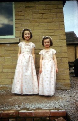 eSlide16 red Lorna and Elaine in bridesmaids dresses at Battersby