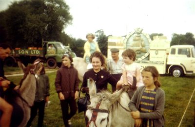 eSlide Kathy on donkey with Mum Lorna and Elaine