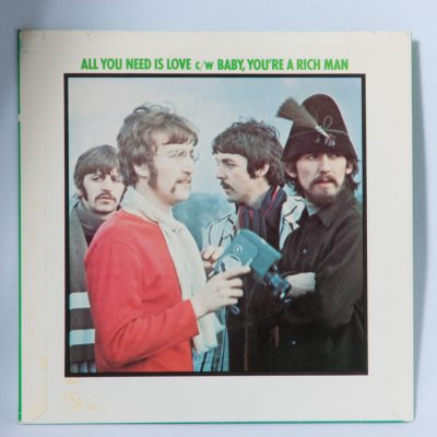 Beatles, All You Need Is Love B/W Baby, You're A Rich Man (Green PS back).jpg