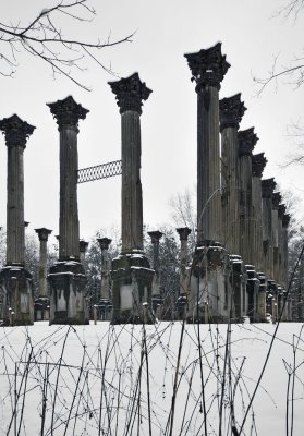 Ruins of Windsor in a Rare Snowfall