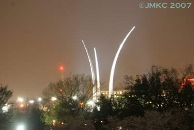 US Air Force Memorial at night