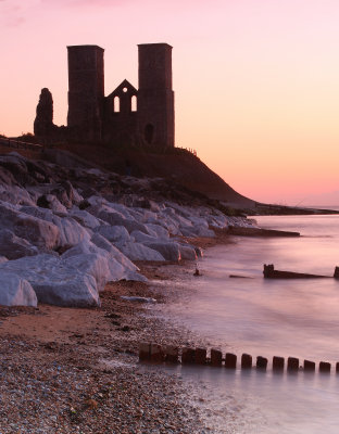 Reculver Towers post sunset