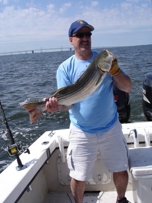 8/20/2008 Hickey Charter - 33 striper trolled up