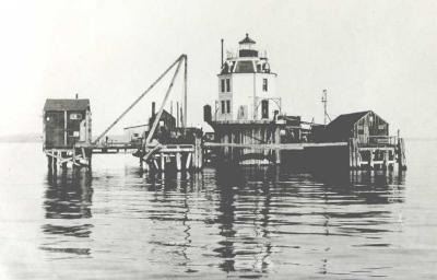 Baltimore Light House - Under construction : vintage photo