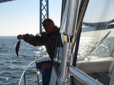 11/11/2007 - Burt with 1st Rock on Fly Rod!