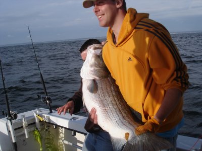 4/20/2008 - Chambers Charters - BIG Striper 46in over 50lbs