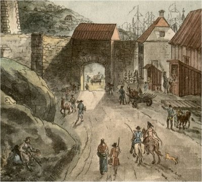 Elias Martin: Carlsporten 1787, med utsikt mot Masthuggsbergen i Gteborg
