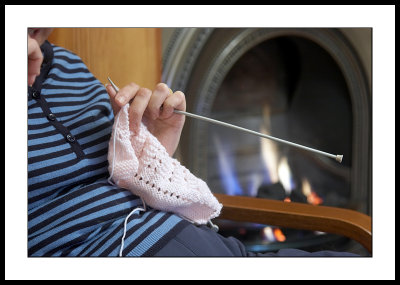 Fireside knitter