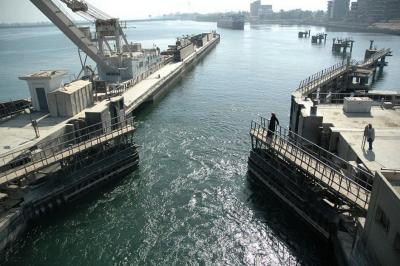 Ship lift on the Nile River