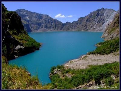 Pinatubo's crater lake and the crater rim
