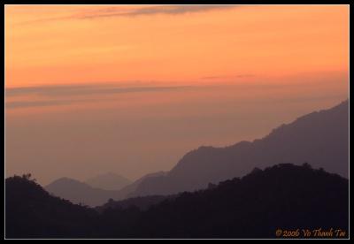Sunrise over Banaue's mountains