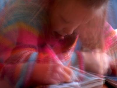 Hanna while drawing